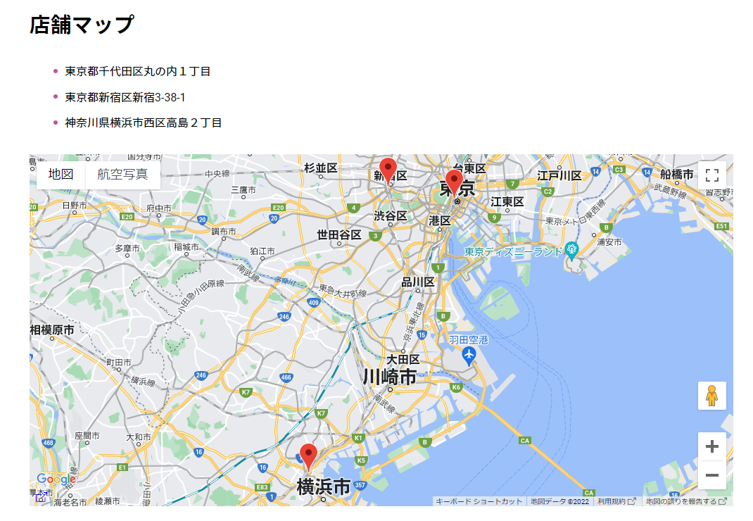 Googleマップに複数のピンを一括表示、全てが表示される縮尺にする｜BringFlower